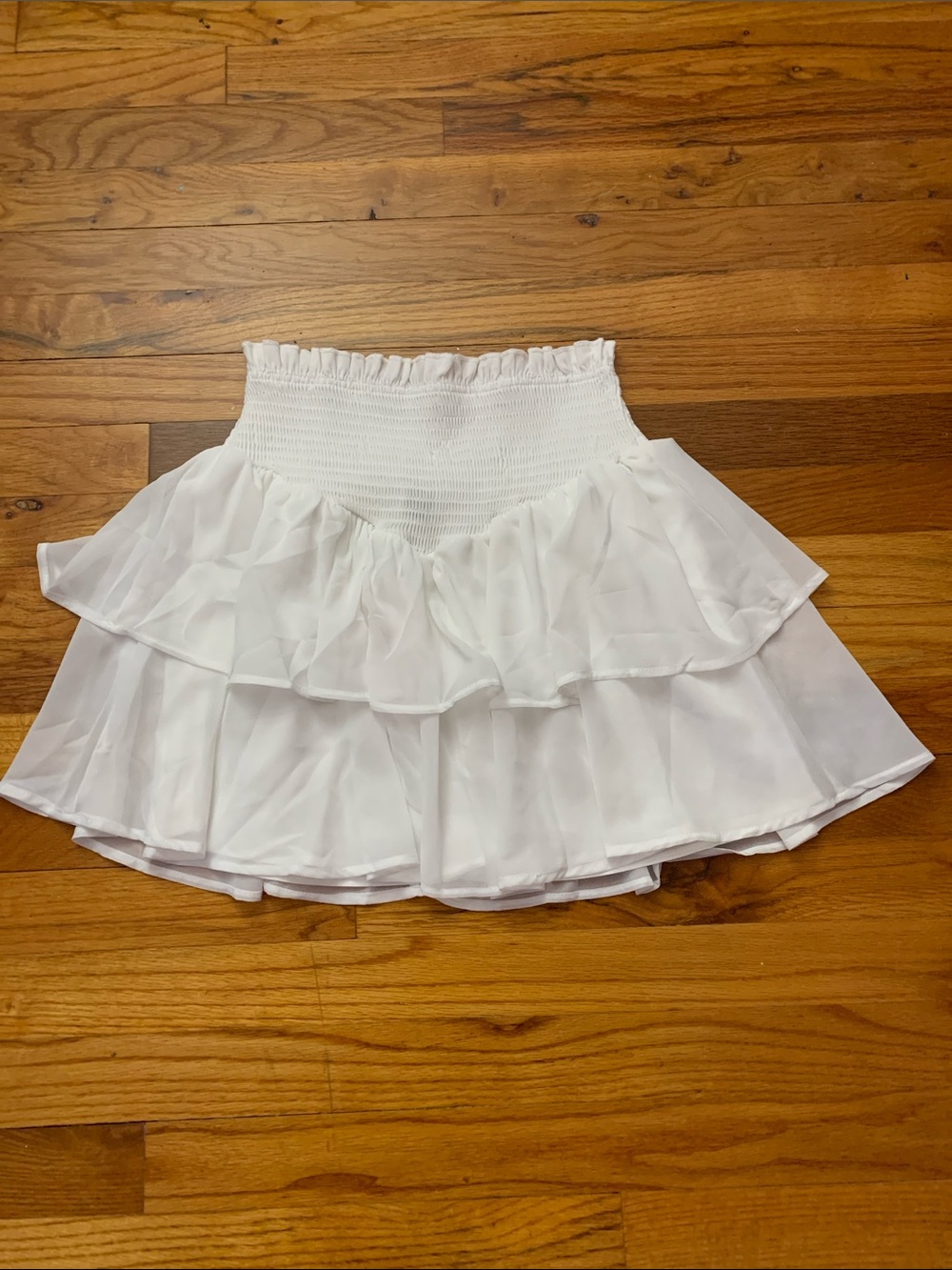 Women’s White Ruffled Tiered Skirt